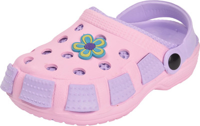 

Yellow Bee Girls Sling Back Clogs(Purple, Light purple