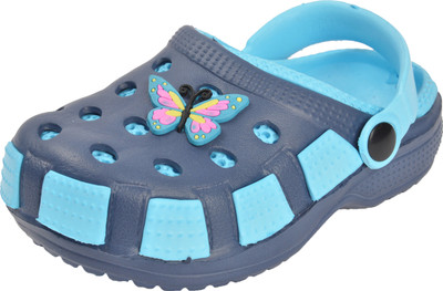 

Yellow Bee Girls Sling Back Clogs(Light Blue