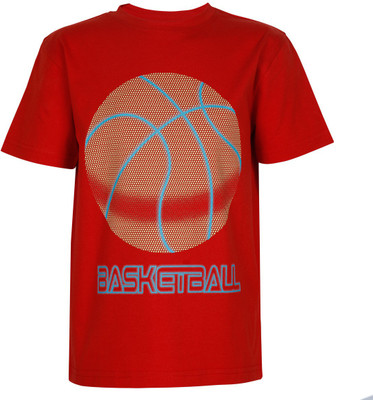 SuperYoung Boys Printed Cotton T Shirt(Red, Pack of 1) Flipkart