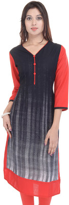 

Vaachi Casual Printed Women's Kurti(Black)