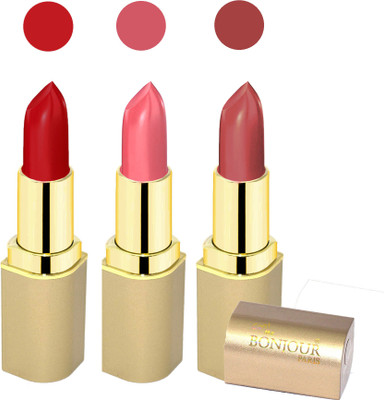 

Bonjour Paris Creamy matte lipstick 17-06A12(mauve, pink, dark red, 12 g)
