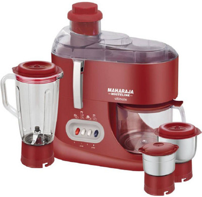 

Maharaja Whiteline Sku 6 550 W Juicer Mixer Grinder(White, 3 Jars)