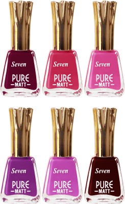 

Seven seas cosmetics makeup Exclusive flower matte Nail Polish combo Set of 6 multicolor 1