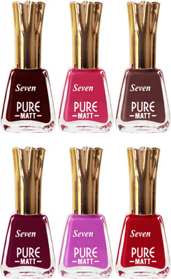 

Seven seas cosmetics makeup Exclusive flower matte Nail Polish combo Set of 6 multicolor 3