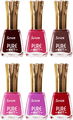

Seven seas cosmetics makeup Exclusive flower matte Nail Polish combo Set of 6 multicolor 4(Pack of 6)