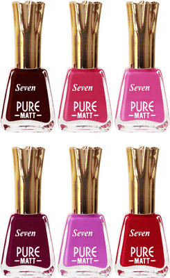 

Seven seas cosmetics makeup Exclusive flower matte Nail Polish combo Set of 6 multicolor 2(Pack of 6)