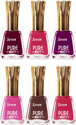 

Seven seas cosmetics makeup Exclusive flower matte Nail Polish combo Set of 6 multicolor 8(Pack of 6)