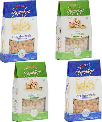 

Nutraj Roasted Pistachios & Cashews Combo Pack of 4 (200 Gm Each) Pistachios, Cashews(800 g, Pouch)