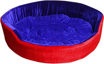 

Hiputee Red_Blue_VELVET_11562_Medium M Pet Bed(Red, Blue)