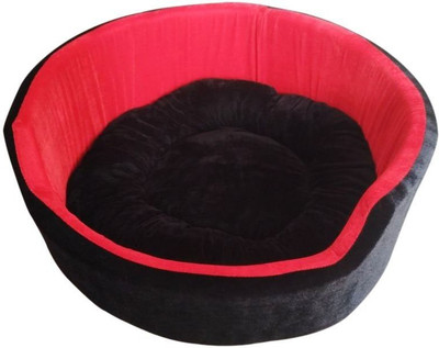 

Hiputee Black-Red_VELVET_11563_Large L Pet Bed(Black, Red)