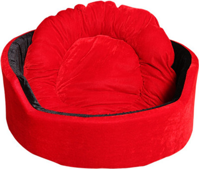 

Hiputee Red-Black_VELVET_11562_Medium M Pet Bed(Red, Black)