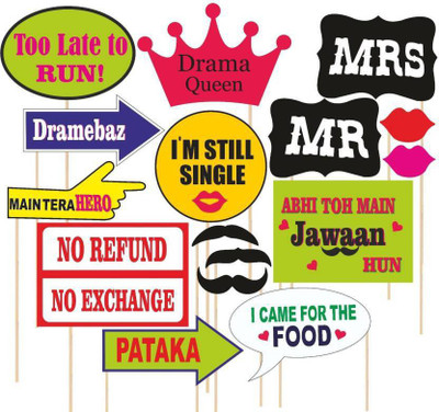 

crew4 Wedding Theme party props set of(16) Photo Booth Board(Wedding)