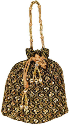 

Bagaholics Ethnic Silk Potli Batwa Potli(Black)