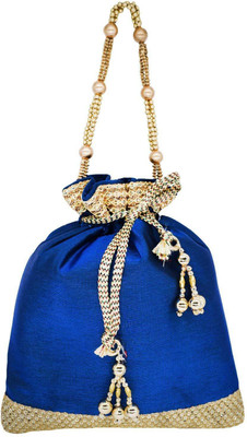 

Bagaholics Ethnic Silk Batwa Potli(Blue)