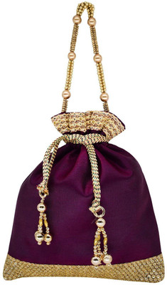 Bagaholics Ethnic Silk Batwa Potli(Pink)