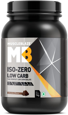 MuscleBlaze Iso zero, LOW CARB, Chocolate (1Kg) Whey Protein(1 kg, Chocolate)