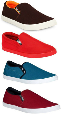 

Hotstyle 4 Pair Of Combo Loafers For Men(Multicolor, Blue :: maroon :: red :: brown