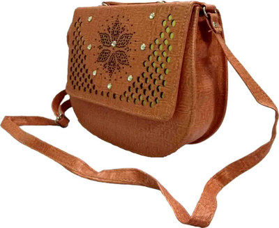 

Tiptop Women Casual, Formal, Evening/Party Brown Leatherette Sling Bag