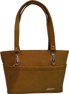 

shopping island Girls Casual, Formal Gold PU Hand-held Bag