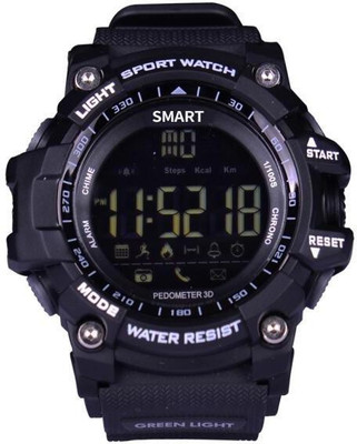 

IBS EX16 Smart Watch Men Sport Watch 5ATM Waterproof Bluetooth 4.0 SmartWatch Pedometer Call reminder Stopwatch Sports Smartwatch(Black Strap Free Size)