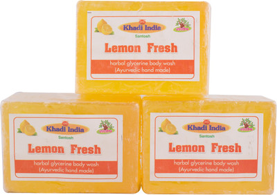 

Khadi India Santosh Lemon Fresh (Ayurvedic Hand Made) (Pack of 3)(375 g, Pack of 3)