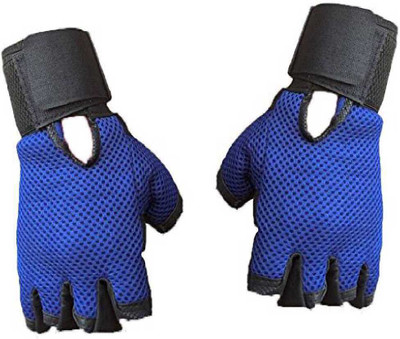 Ambika's gym gloves (pack of-1) Gym & Fitness Gloves (Free Size, Blue)
