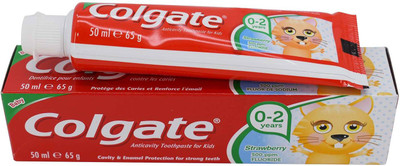 

Colgate Anticavity Toothpaste for Kids, Strawberry (0-2 yrs) - 50ml Toothpaste(50 g)