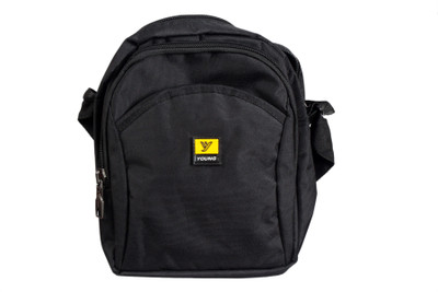

Unique Ideas Nylon Vertical Sling Heavy Men Traveler Sling & Cross-Body Messenger Bag - Premium Quality and Spacious - 4 Pockets (Black)(Black)