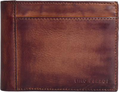 

Lino Perros Men Formal Brown Genuine Leather Wallet(11 Card Slots)