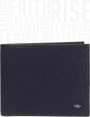 

Metronaut Men Black, Blue Genuine Leather Wallet(4 Card Slots), Blue & black