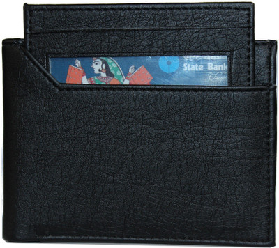 

wildedge Men Tan Artificial Leather Wallet(5 Card Slots), Black
