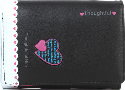 

b4bags Girls Black Artificial Leather Wallet(6 Card Slots)