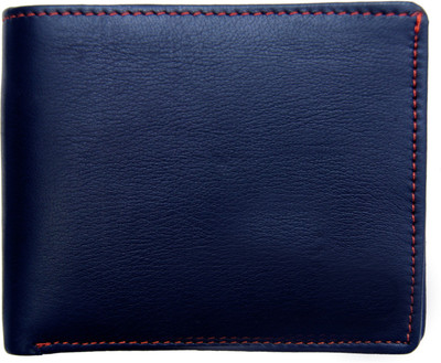 

modello crafts Men Blue Genuine Leather Wallet(5 Card Slots)