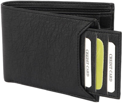 

Yakult Men Black Artificial Leather Wallet(6 Card Slots)