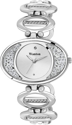 

WANTON NS001S05 silver color ovel shaped fancy and attractive strap beautiful women watch Watch - For Girls
