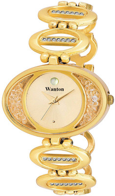 

WANTON NS001S04 gold color ovel shaped fancy and attractive strap beautiful women watch Watch - For Girls