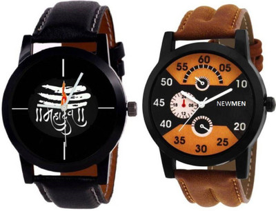 

Newman mahadev collection with brown numerical Watch - For Men