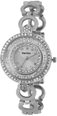 

WANTON NS001S03 silver color fancy moving diamond in dial beautiul women watch Watch - For Girls