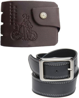 

Peacock Mundkar Wallet, Belt Combo(Black)
