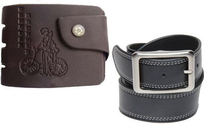 

Peacock Mundkar Wallet, Belt Combo(Black)