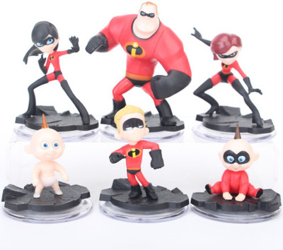 

imodish Set Of 6 Pcs The Incredibles Violet Parr, Jack-Jack Parr, Elastigirl, Dash, Mr.Incredibles Action Figure With Stand(Multicolor)