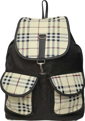 

Roshiaaz Check print stylish shoulder bag 14 L Backpack(Black)
