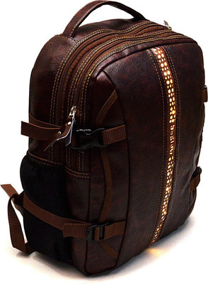 

MRH Baglow Vegan Leather LED Powered HAMILTON 21 L Laptop Backpack(Maroon, Brown)