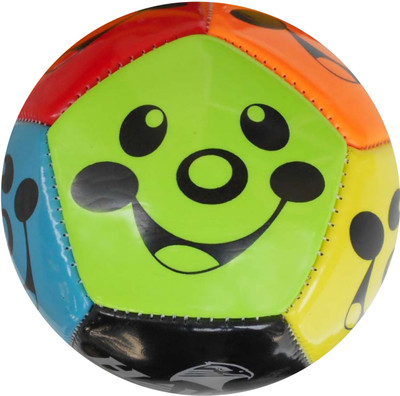 

HAWK Shiny Colourful Fun Ball with Smileys, Light weight Specially designed for Babies 2-4 Years, Size  Football - Size: (Pack of , Multicolor