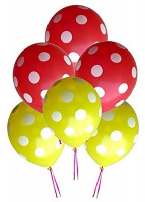 

Theme My Party Printed Red And Yellow Polka Dot Balloons Balloon(Multicolor, Pack of 50)