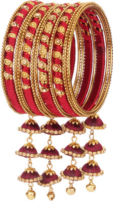 NMII Metal, Fabric Zircon Bangle Set(Pack of 12)