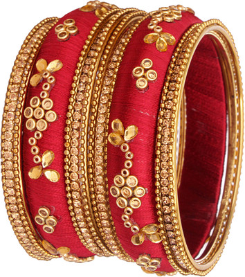 NMII Metal, Fabric Zircon Bangle Set(Pack of 14)