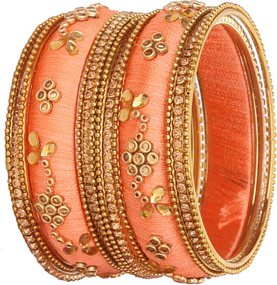 NMII Metal, Fabric Zircon Bangle Set(Pack of 14)