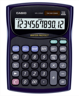 Casio WD-220MS-BU Desktop - Std Basic Calculator(12 Digit)
