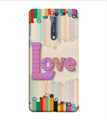 OBOkart Back Cover for Nokia 8(Rainbow Love, Shock Proof)